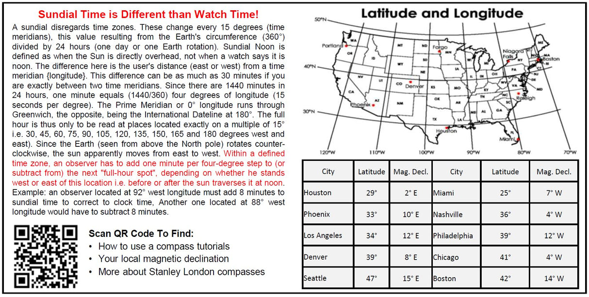 Working Antique Brass Pocket Sundial Compass | Unique Gift for Hikers, Campers, and Outdoor Enthusiasts | Optional Engraved Compass Personalized with Hardwood Box (Design My Own) Stanley London