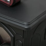 HOMCOM 17" Freestanding Electric Fireplace Stove, Fire Place Heater with Realistic Logs and Flame Effect and Overheat Protection, 750W/1500W, Black HOMCOM