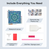 SJUTOUCI Mandala Diamond Art Kits for Adults, Diamond Painting Kits for Beginners, 5D Round Diamond Dots Gem Craft Art for Home Wall Decor 12x12 inch SJUTOUCI