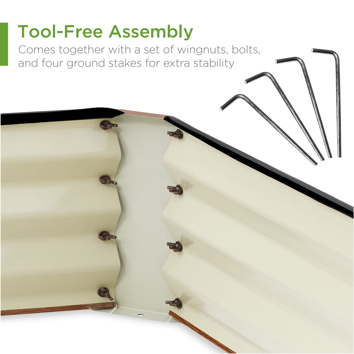 Best Choice Products 6x3x1ft Outdoor Metal Raised Garden Bed Box Vegetable Planter for Vegetables, Flowers, Herbs, and Succulents - Wood Grain Best Choice Products