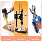 Leather Hole Puncher Hand Punching Machine Manual Press Puncher Punch Tools for DIY Craft (with Chuck, PP Plate and Aluminum Plate) (Style D) FASTTOBUY