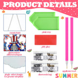 Burbell 3 Pcs Diamond Summer Beach Painting Kits Sunglasses Smoothie Diamond Art Hanging Ornament Sign DIY Painting Art Kits for Summer Adult Window Door Wall Decorations Burbell