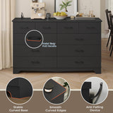 DICTAC Black Dresser for Bedroom with 10 Drawers, Large Chest of Drawers Storage Organizer, Long Dresser TV Stand with Power Outlets, Wide Dressers for Bedroom, Living Room 55.1" W x 32.3" H x 15.8" D DICTAC