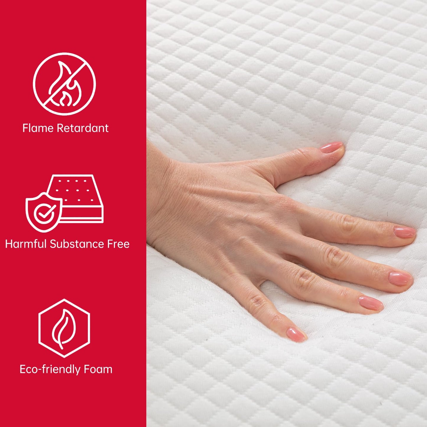 FDW 8 Inch King Mattress Gel Memory Foam Mattress for Cool Sleep & Pressure Relief, Medium Firm Mattresses CertiPUR-US Certified/Bed-in-a-Box/Pressure Relieving （8 inch, King）