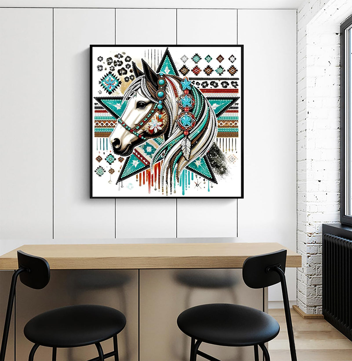 APTDYIGL 5D Horse Diamond Painting Kits for Adults Beginner,Animal Special Shape Diamond Art Kits,DIY Full Drill Diamond Dot with Gem Art Kits,Home Wall Decor 11.8x11.8inch APTDYIGL