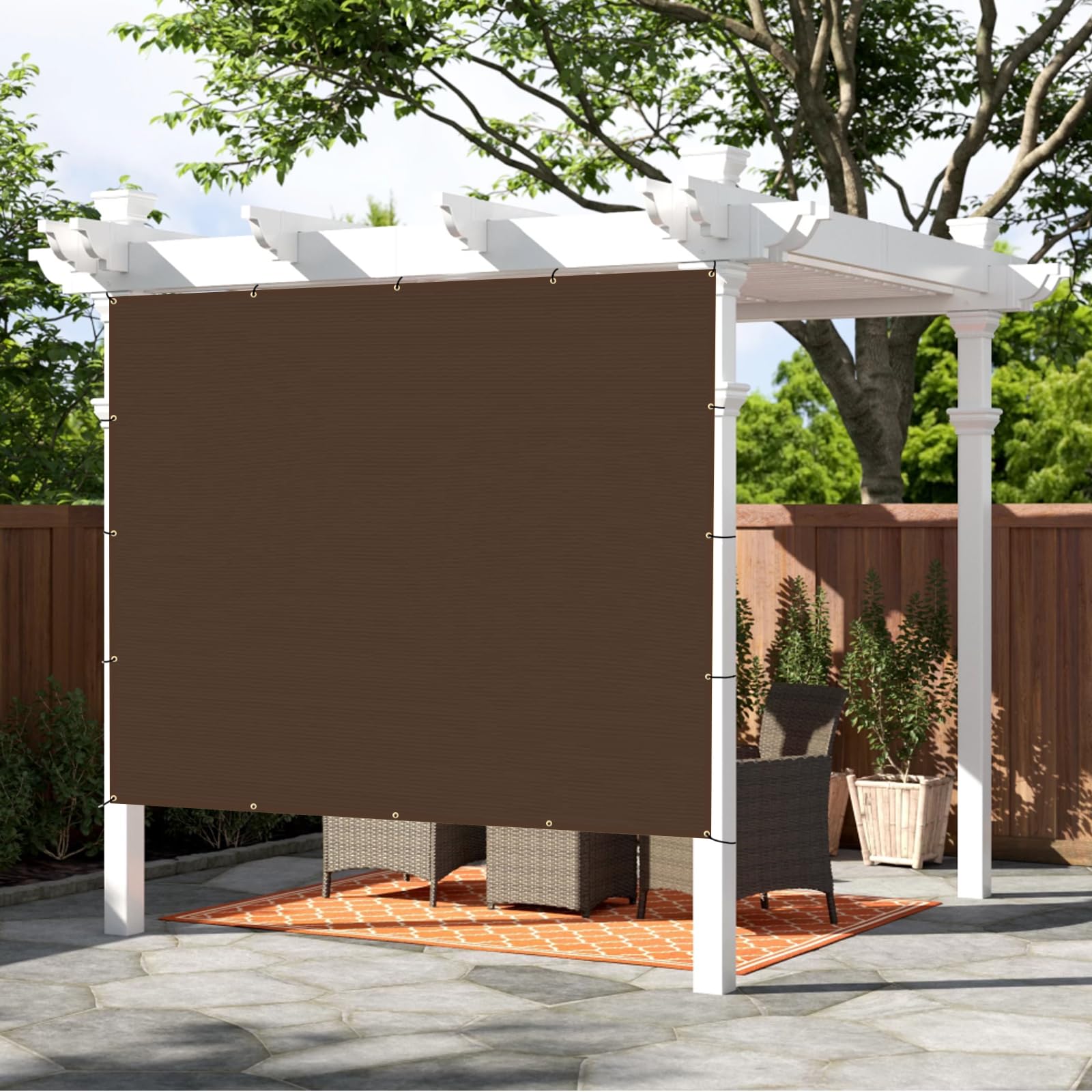 SUNNY GUARD Shade Cloth Custom Size 3x18 FT Sun Shade Screen Fabric Shade Cover Tarp with Grommets for Pergola Backyard Garden, Brown(We Customized) - WoodArtSupply