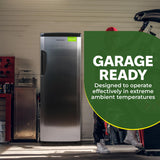 Hamilton Beach Upright Freezer, Deep Freeze, Stainless Steel Freezer with Drawer Compartments, 11 cu. ft. Freezer – 25”D x 23.6”W x 66.5”H Hamilton Beach