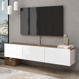Atelier Mobili Wall Mounted TV Console - Glossy White, Entertainment Center with Floating Design ATELIER MOBILI THE LEADER OF THE INTERCHANGEABLE FURNITURE