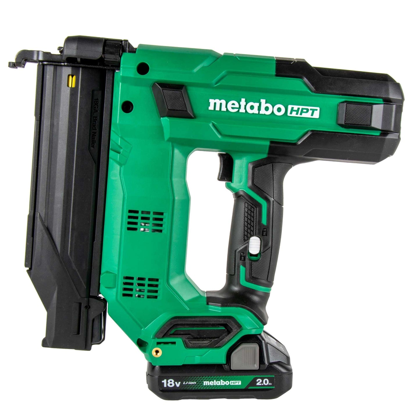 Metabo HPT 18V MultiVolt™ 18-Ga Compact Cordless Brad Nailer Kit, Includes 1-18V 2.0 Ah Battery, NT1850DG - WoodArtSupply