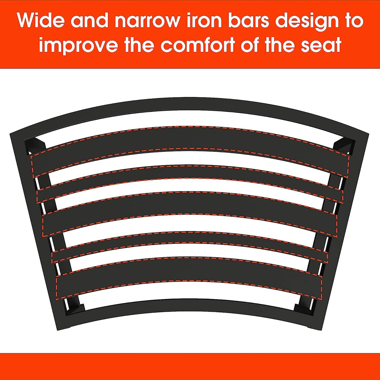 Mingyall Heavy Duty Curved Fire Pit Bench Set of 4, Metal Outside Seating, Outdoor Steel Backless Benches for Garden, Patio, Porch, Backyard, Plant Stand Mingyall