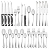 24 Pcs Silverware Set with Steak Knives Service for 4,Stainless Steel Flatware Set,Mirror Polished Cutlery Utensil Set,Home Kitchen Eating Tableware Set,Include Fork Knife Spoon Set,Dishwasher Safe MUTNITT