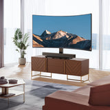 PERLESMITH Universal Swivel TV Stand Base, Table Top TV Stand for 37 to 65,70,75 inch LCD LED TVs, Height Adjustable TV Mount Stand with Tempered Glass Base, VESA 600x400mm, Holds up to 99lbs, PSTVS13 PERLESMITH