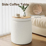 Ottoman Poufs with Storage, Set of 2 Soft Upholstered Vanity Stool,Multifunctional Ottomans Coffee Table Padded Seat Foot Rest for Living（White, Pack of 2） Cmishe