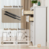 Furmax Tall Dresser for Bedroom, 5 Drawer Dresser, Chest of Drawers, Organizer Drawers, for Hallway Entryway (White) Furmax