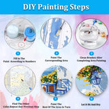 Artunion Mediterranean Greek Island Paint by Numbers Kit for Adults,Santorini Landscpe Paint by Number Kits, DIY Acrylic Paint by Number Kits on Canvas Arts Craft for Home Wall Decor 16x20 Inch Artunion