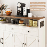 51" Farmhouse Buffet Sideboard Cabinet with Storage, White Kitchen Storage Pantry Cabinet with Drawers, Wood Cupboard Hutch Cabinet, Coffee Bar Station Table for Kitchen, Living Room, Dining Room FiveWillowise