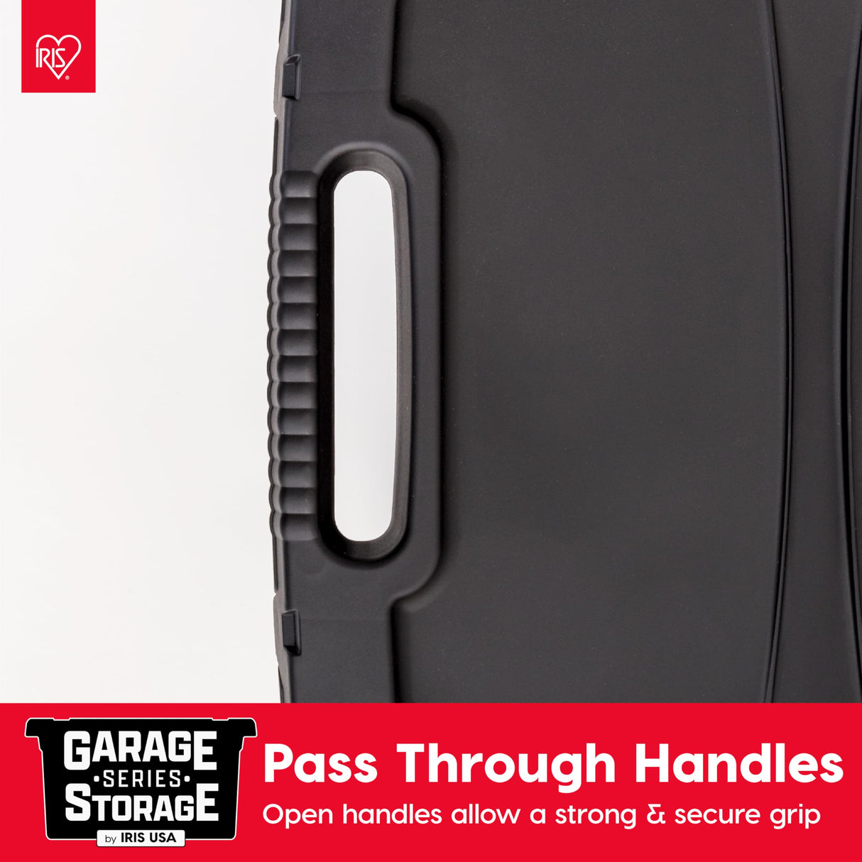 IRIS USA 31 Gallon Heavy Duty Storage Totes with Easy-Grip Handles, 4 Pack - Large Bins with Lids Garage Organizing Tubs, Durable Stackable Utility Containers, Made in USA - Black Iris Ohyama