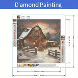 BOHADIY Christmas Night Diamond Painting Kits for Adults, 5D Snowy Winter Diamond Art Kits for Adults Beginner, DIY Full Drill Farm House Diamonds Paintings Gem Art and Crafts Kit Home Decor 12x12inch BOHADIY