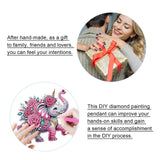 JISHSHAY Diamond Painting Pendant 5D DIY Elephant Flower Art Wind Chime Special Shaped Crystal Suncatcher Garden Outdoor Keyrings Decor JISHSHAY