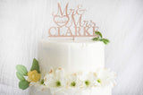 Personalized Wedding Cake Topper | Wooden Cake Topper | Mr Mrs Heart Customized Wedding Date And Last Name designLEE Studio