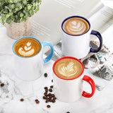 AVLA 6 Packs Porcelain Sublimation Mugs, 12 OZ Blank Drinking Cups with Handles, DIY Coated Ceramic Coffee Mug Sets for Cappuccino, Tea, Milk, Latte, Hot Cocoa, Microwave and Dishwasher Safe AVLA