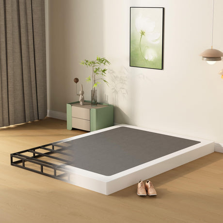 DiaOutro King Size Box Spring, 4 Inch Heavy Duty Bed Base with Fabric Cover, No Noise Mattress Foundation for Bed, Easy Assembly, Black DiaOutro