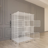 Cat Cage Indoor, DIY Cat Enclosures Detachable Metal Wire, Indoor Cat Crate Exercise Place Ideal for Kitty, Small Animals (White, 41" L x 28" W x 55" H) Leptzoa