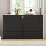 Furnify 4 Drawer Dresser, Black Dresser Modern Storage Chest of Drawers, Farmhouse Storage Cabinet Organizer with 4 Drawers for Living Room, Entryway, Hallway, Black Furnify