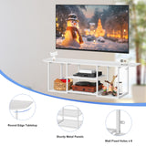 ETELI Floating TV Shelf Stand Under TV Wall-Mounted Entertainment Center Industrial TV Media Console Table with Storage for Bedroom 50" TV Living Room Office, White ETELI