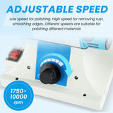 BAOSHISHAN Bench Buffer Jewelry Polisher, with 3 Types Polishing Wheels, Variable Speed Benchtop Polishing Buffing Machine for Jewelry, Wood, Metal, Lathe, Jade (With Wheels 110V) BAOSHISHAN