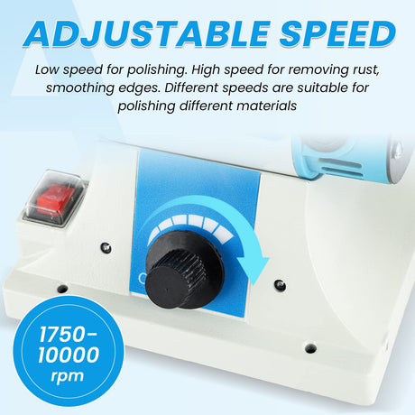 BAOSHISHAN Bench Buffer Jewelry Polisher, Variable Speed Benchtop Polishing Buffing Machine, With 2 Cotton Polishing Wheel for Jewelry, Wood, Metal, Lathe 110V BAOSHISHAN