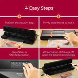 MuellerLiving Vacuum Sealer Machine, Compact Vacuum Sealer Kit with Bags/Roll, LED Light Indicators, Preserve, Marinate, Sous Vide, Black Mueller