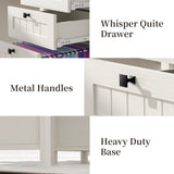 ENOUSHU Executive Desk, Farmhouse Computer Desk with Drawers & Cabinet, Home Office Desk for Work Study Writing Workspace (White, 45") ENOUSHU