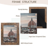 Golden State Art, 8x10 Picture Frame - Country Wood Grain Style - Tabletop Display, Back Hangers for Wall Display - Great for Photos, Gift, Pictures, Wedding, Portraits (2 Pack, Brown) Golden State Art