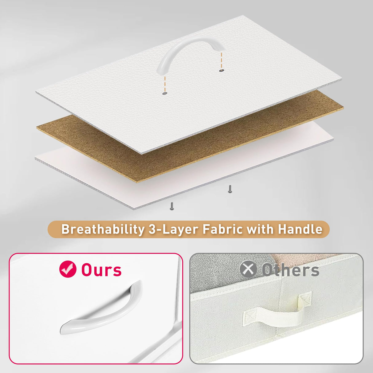 Mifuro Tall Dresser for Bedroom, Vertical Storage Organizer Tower with 7 Drawers, Chest of Drawers with Fabric Bins, Steel Frame, Wood Top for Bedroom, Closet, Entryway- White Mifuro