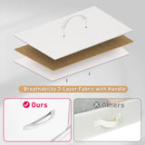 Mifuro Tall Dresser for Bedroom, Vertical Storage Organizer Tower with 7 Drawers, Chest of Drawers with Fabric Bins, Steel Frame, Wood Top for Bedroom, Closet, Entryway- White Mifuro