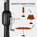 HOMSHADE 15ft Large Patio Umbrellas with 138lbs Base Included - Rectangle Oversized Double Sided Outdoor Umbrella for Market, Deck, Pool, Garden(Orange) HOMSHADE