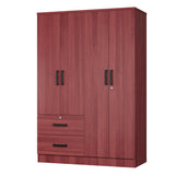 4 Doors Wardrobe 2 Drawers with Shelves 48 inch Wide and 72 high (Mahogany) Woodpeckers Furniture And Mattress