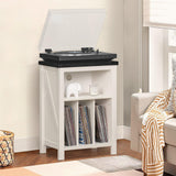 Record Player Stand with Vinyl Record Storage Holds up to 160 Albums,Large Wood Record Player Table Dispaly Shelf，White Turntable Stand Cabinet for Living Room,Bedroom,Office 8 Joaxswe