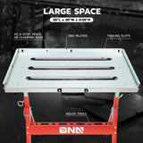 DNA MOTORING Carbon Steel Welding Table 30'' x 20'' 400lbs Loding Capacity, Adjustable Angle & Height, Portable Work Bench with 2 Fixed Wheels, TOOLS-00461 DNA MOTORING