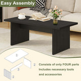 BON AUGURE Black Coffee Table, Modern Coffee Tables for Living Room, Wooden Center Table, Living Room Tables for Home, Office (Black Oak, 43Inch) BON AUGURE