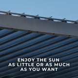 Backyard Discovery Evanston 10'x10' Galvanized Steel Wall-Mounted Louvered Pergola Kit with Adjustable Roof, Shade, Rain Protection, High-Wind Rating, PowerPort, Gutter System for Outdoor Patio, Deck Backyard Discovery