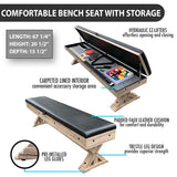 Freetime Fun 7 FT 3 in 1 Multi Game Pool Table with Dining Top Pool Table Ping Pong Table Combo with Dual Storage Bench Seating, Rustic Oak Freetime Fun