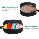 MYBAGZING Small Crochet Bag Organizer - Knitting Yarn Storage for Crocheting Holder Accessories, Needles, Hooks, Gifts, Black, (AM370) MYBAGZING
