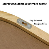 YXDXF Entryway Mirror with Hooks, 30x18 Inch Boho Wall Mirror with Removable Shelf, Oval Solid Wood Framed, Handmade Rattan Wall Mirror for Over Sink, Bathroom, Bedroom, Living Room, Hallway, Vanity YXDXF