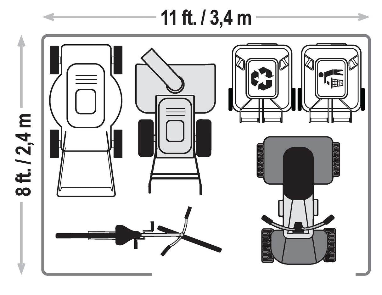 Sojag Rainier Aluminum Frame Storage Shed, Galvanized Steel Roof for Equipment Protection, Polycarbonate Panels for Natural Light, 8' x 11' Sojag