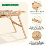 TEAKMAMA Puzzle Table 27.6" H Tall 1500 Pieces Puzzle Board with Drawers, 34.2" x 26.5" Wood Folding Jigsaw Table with Legs and Cover, Jigsaw Board for Adults, Nature TEAKMAMA