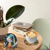 Sitsink Funny Cat Diamond Art Coasters - 8 Pcs DIY Cute Cat Funny Adult Diamond Painting Coasters Kits with Holder for Adults Beginners Animal Lover Gift Crafts Supplies Sitsink