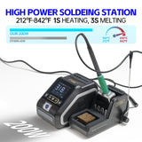 FNIRSI DWS-200 200W Precision Digital Soldering Station Kit, with 3 F210 & 6 F245 Soldering Iron Tips and 2 Helping Hands, Temp Value & Curve Mode, 3 Temperature Storage, Full-Color Display FNIRSI