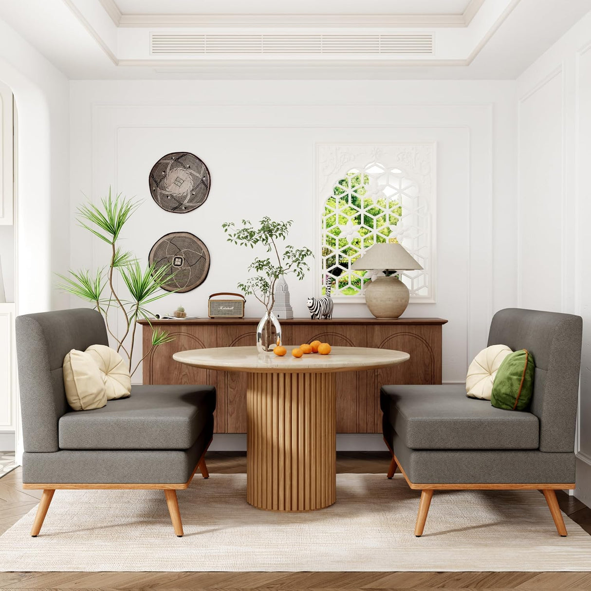 Aklaus Upholstered Small loveseat,Faux Leather Modern Mini Sofa Couch Love Seat Armless Settee Bench with Back for Living Room Bedroom Office Small Space Entryway Grey Aklaus